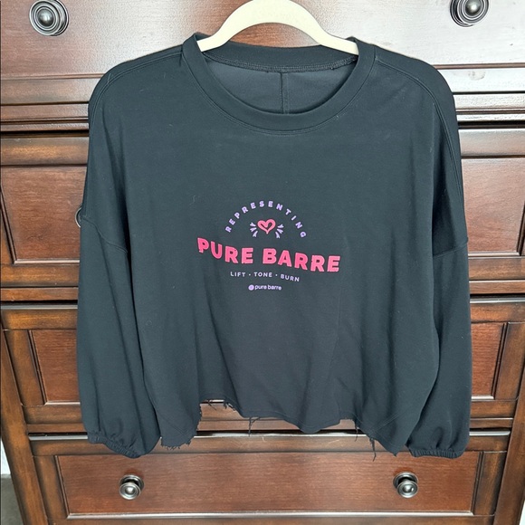 Pure Barre Tops - Pure Barre Black Sweatshirt with Pink Logo